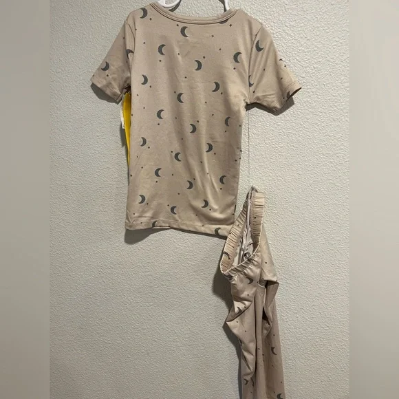 Cloud Island Toddler Moon & Stars Two Piece Pajama Set Tan Oeko Tex Size 5T - Picture 8 of 8